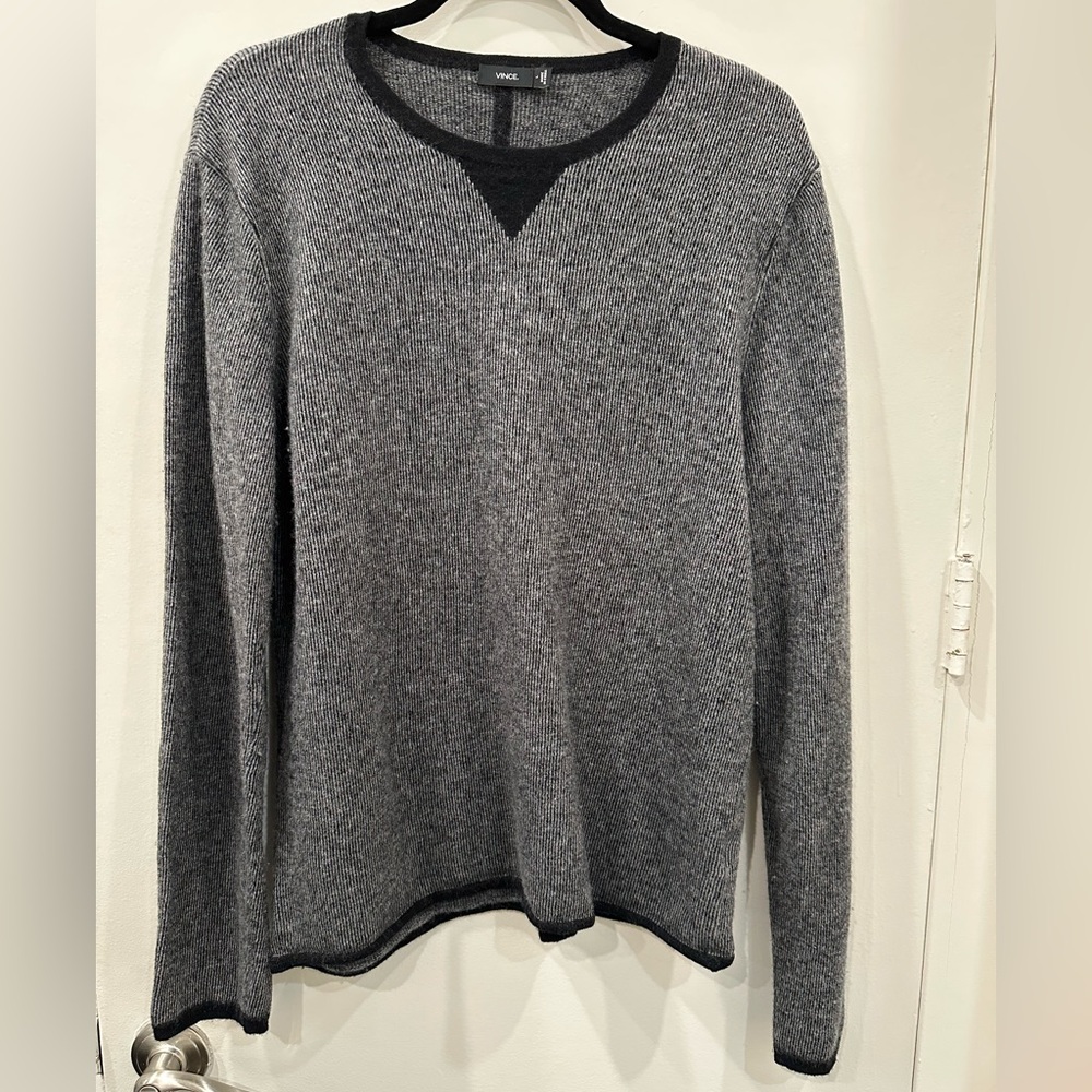 Vince Men's Charcoal Crewneck Sweater